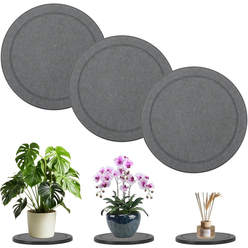Drip Tray Saucer - 3-delige set diatomeeënaarde plantenonderzetels, 3 stuks,