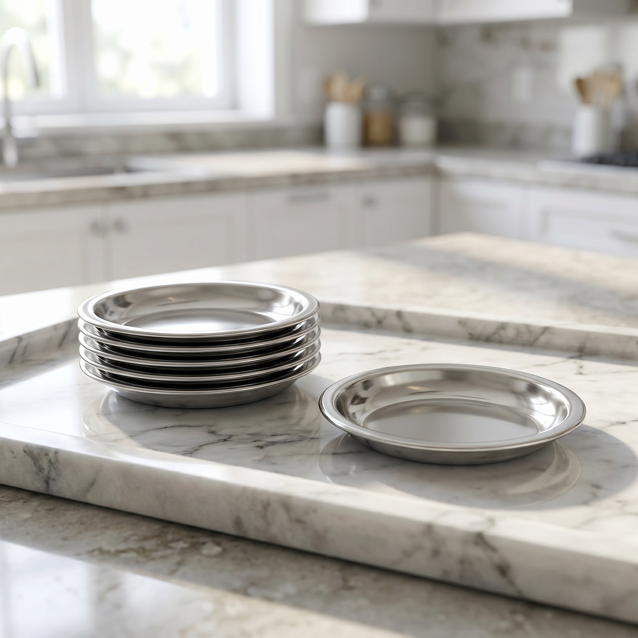 Drip Tray Saucer - 6 stuks roestvrijstalen theebakjes met onderzetter,