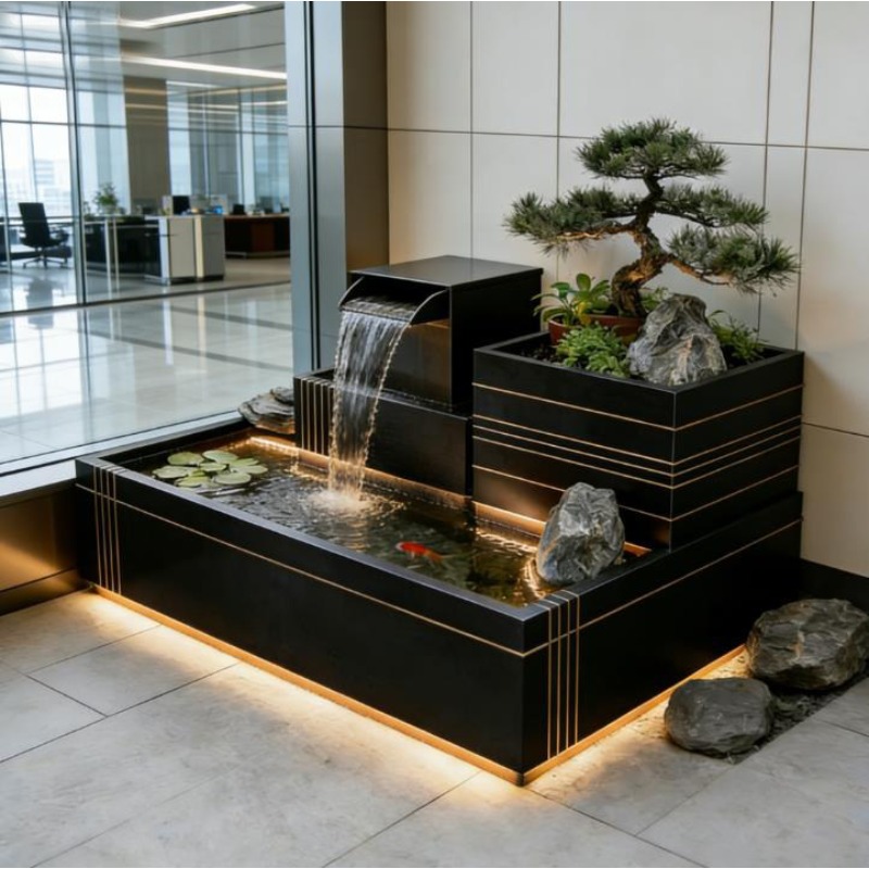 Roestvrijstalen waterval - Lux - Bonsai Garden With Koi Pond recensie en prijs