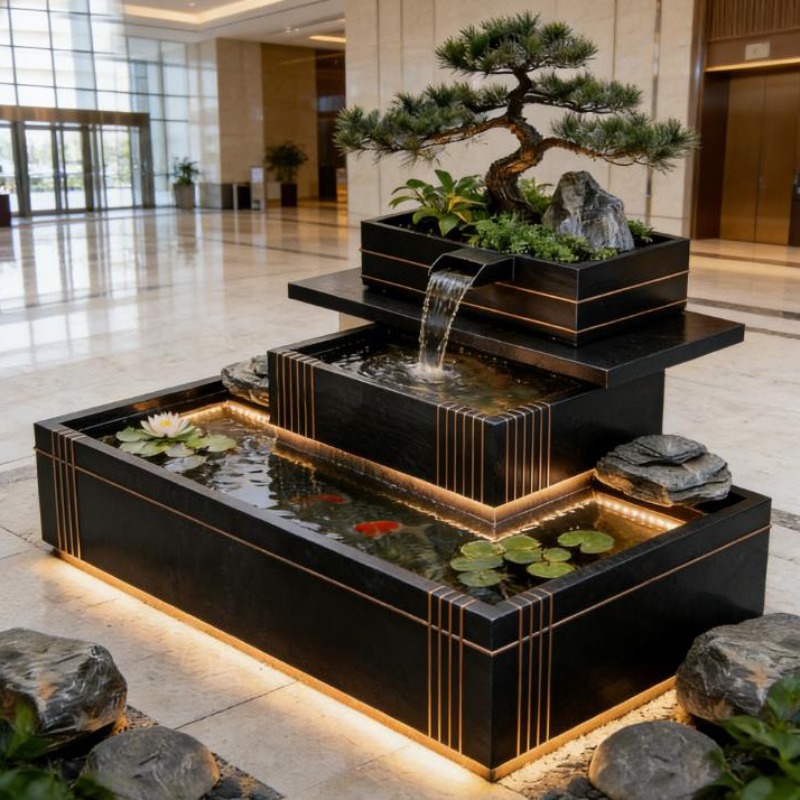 Roestvrijstalen waterval - Lux - Bonsai Garden With Koi Pond recensie en prijs