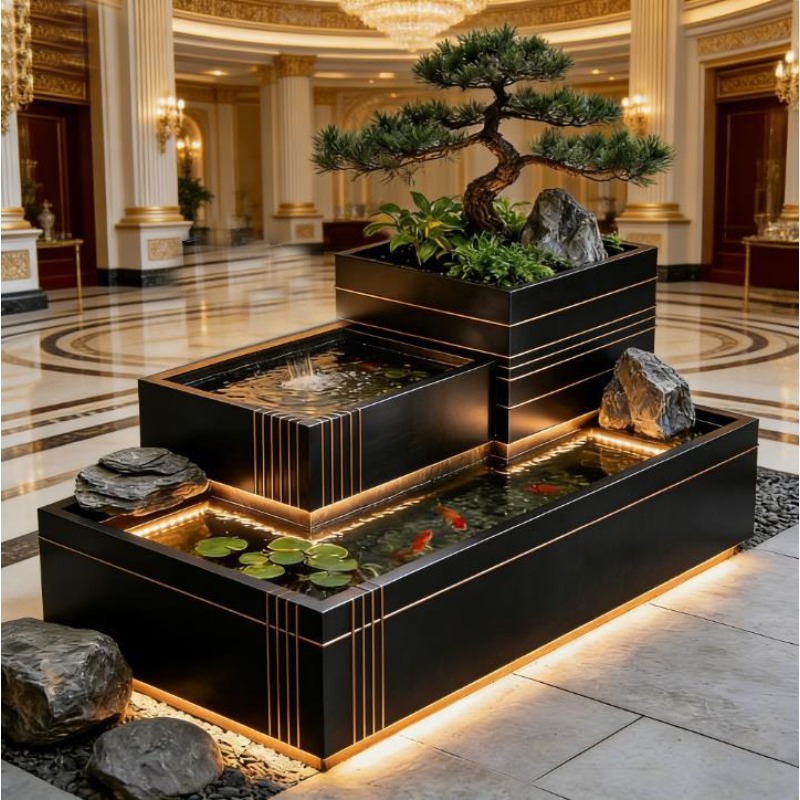 Roestvrijstalen waterval - Lux - Bonsai Garden With Koi Pond recensie en prijs